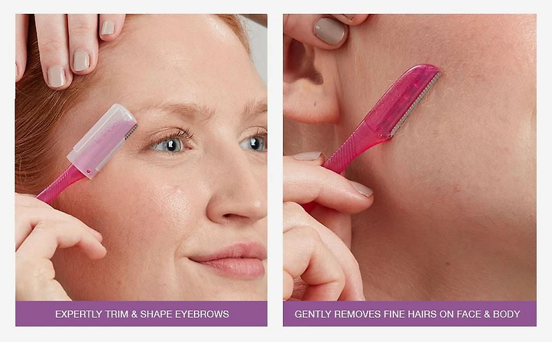 Taille-sourcils et rasoir exfoliant pour le visage Hydro Silk Touch Up de Schick Emballage de 3