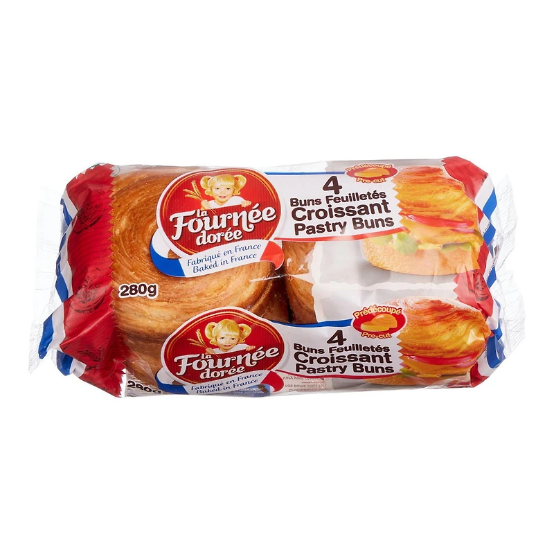 Buns feuilletés La fournée dorée 4 morceaux, total de 280 g