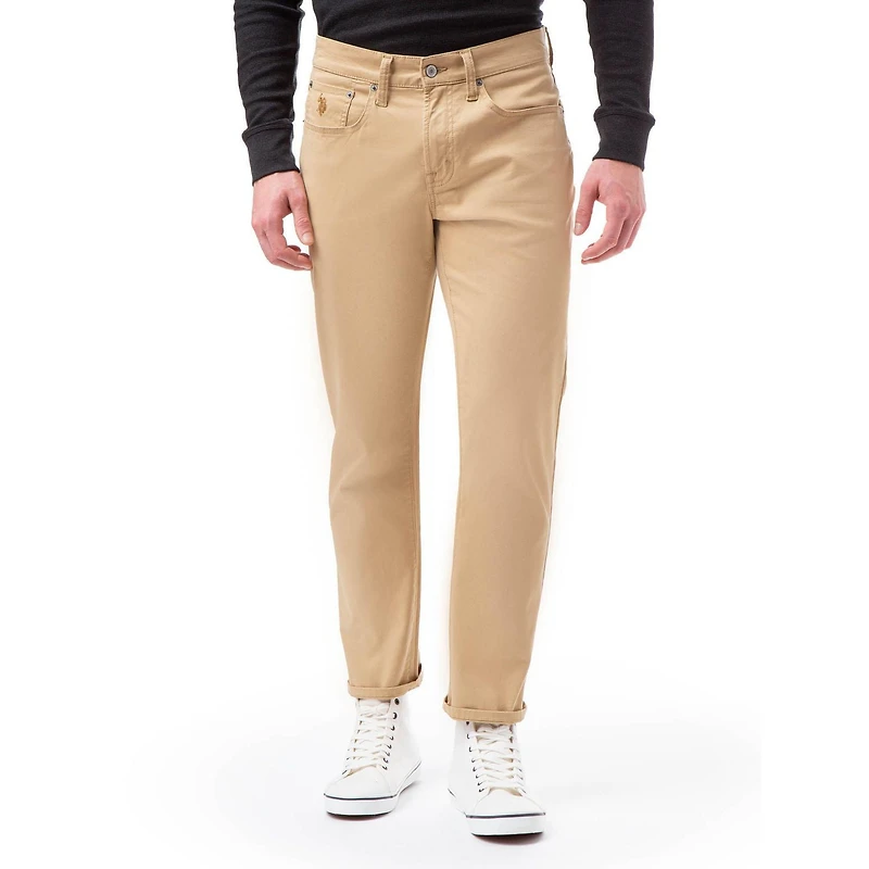U.S. POLO ASSN Pantalon droit mince à 5 poches pour hommes