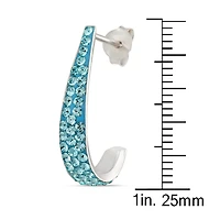 Clou en J en argent sterling à deux rangées de cristaux Turquoise Quintessential