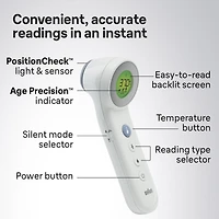 Braun BNT400CA No Touch + Touch Forehead Thermometer with Age Precision™, For the entire family