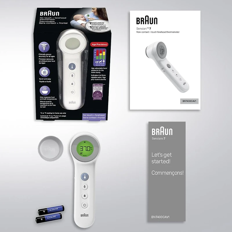 Braun BNT400CA No Touch + Touch Forehead Thermometer with Age Precision™, For the entire family