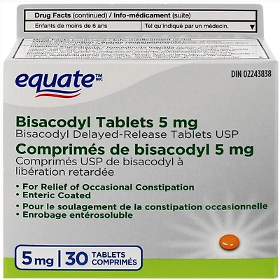 Equate Bisacodyl Tablets 5 mg