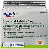 Equate Comprimés de Bisacodyl 5 mg 60 Comprimés