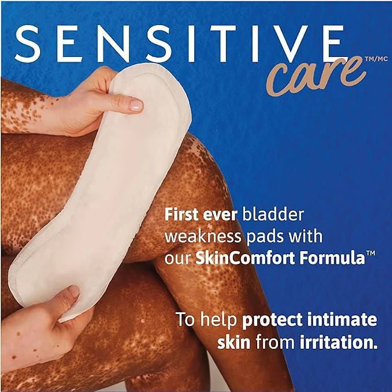 TENA Sensitive Care Incontinence Pads for Women, Ultimate Absorbency, Regular, 99 Count.