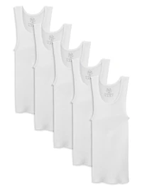 Camisoles Blanches pour garçons Fruit of the Loom, paquet de 5