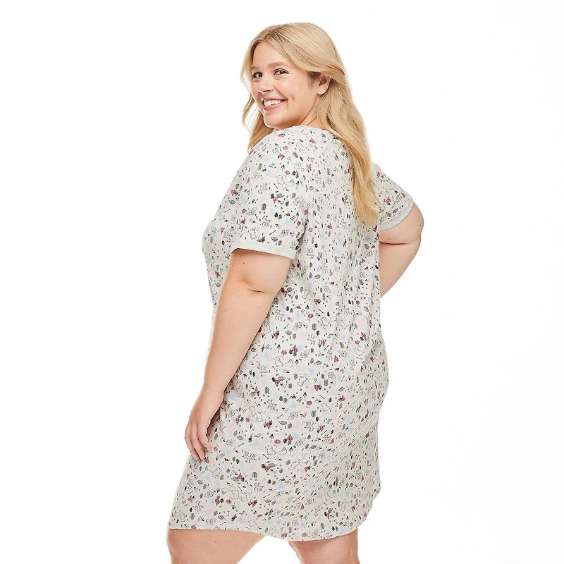 Chemise de nuit à manches roulées George Plus pour femmes