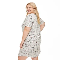 Chemise de nuit à manches roulées George Plus pour femmes