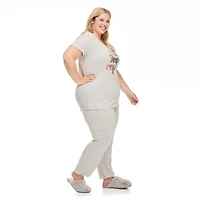 George Plus Women's Hacci Jersey Tee and Jogger 2-Piece Set