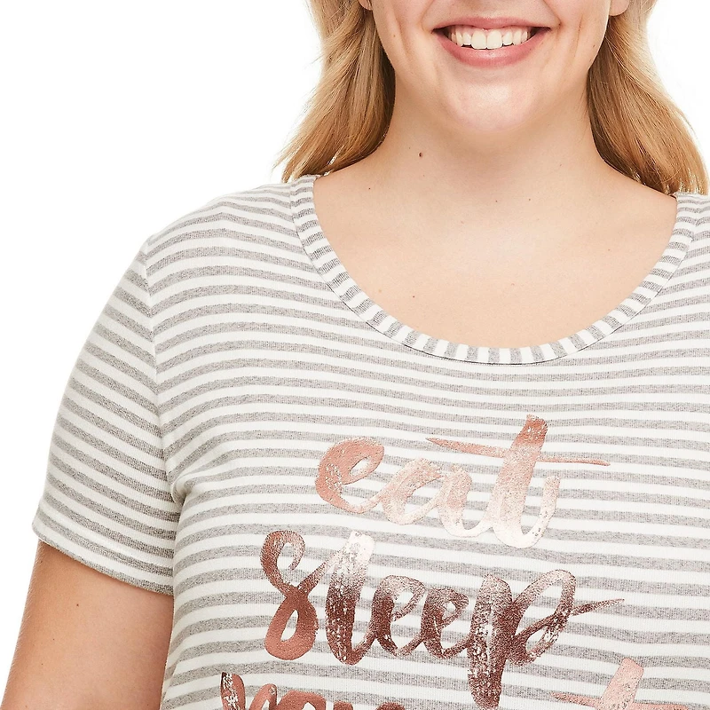 George Plus Women's Hacci Jersey Tee and Jogger 2-Piece Set