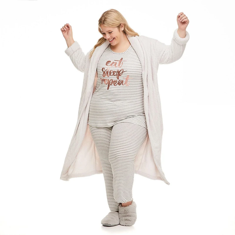 George Plus Women's Hacci Jersey Tee and Jogger 2-Piece Set