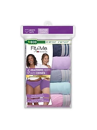 Fruit of the Loom Women's Plus Fit for Me Assorted Heather Brief Underwear, 5-Pack, Size: 9-13