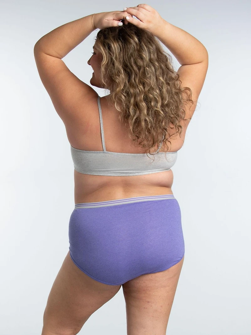 Fruit of the Loom Women's Plus Fit for Me Assorted Heather Brief Underwear, 5-Pack, Size: 9-13