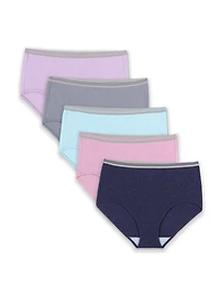 Slips chinées assorties Fruit of the loom Fit for Me pour femmes, paquet de 5