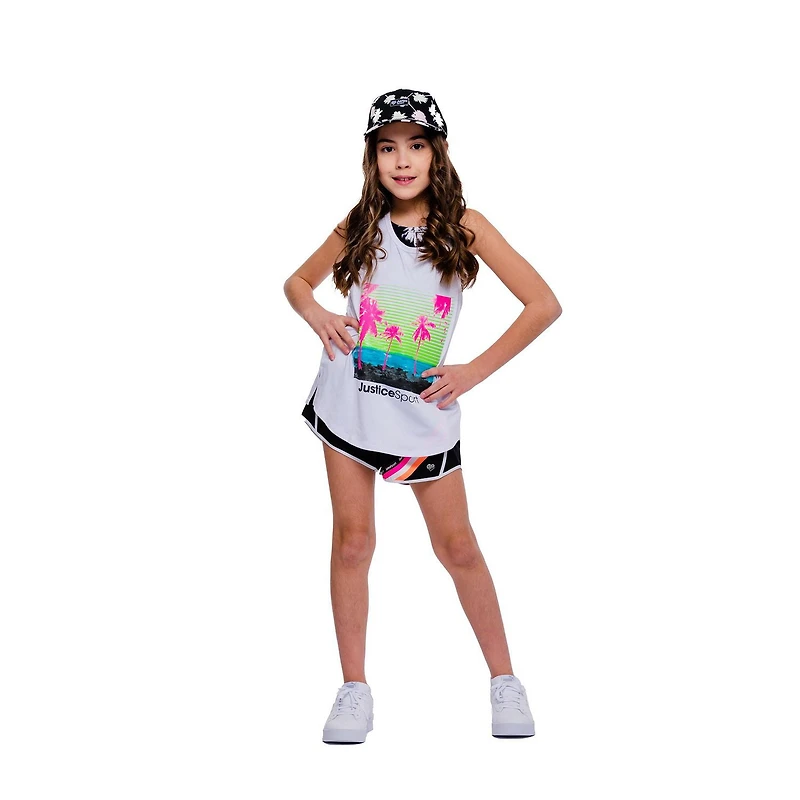 Short à rayures Justice Sport pour fille