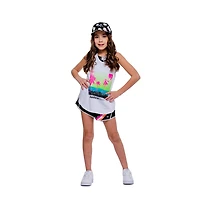 Short à rayures Justice Sport pour fille