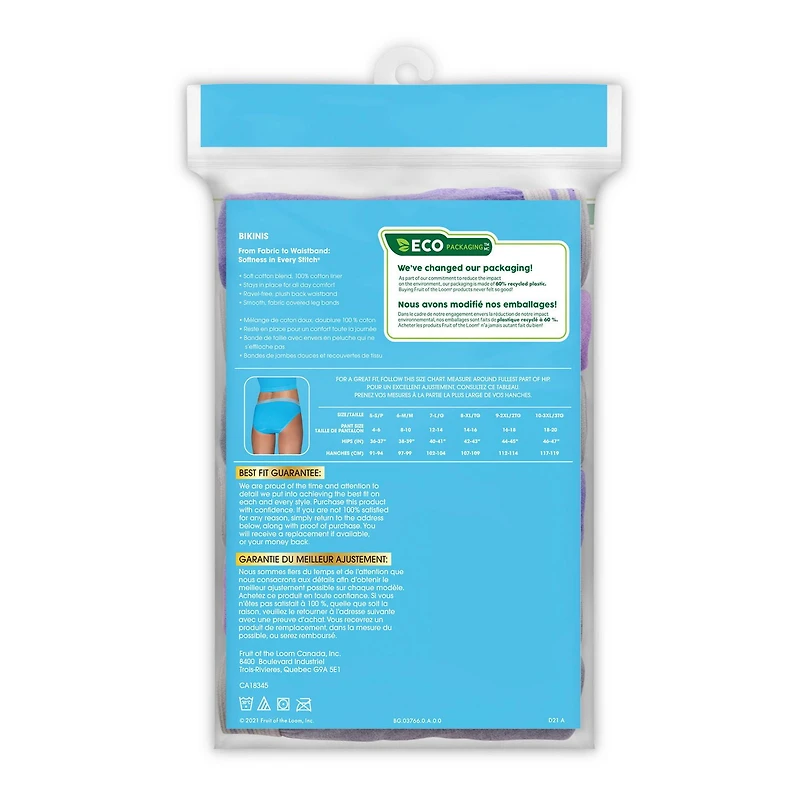 Fruit of the Loom Women's Assorted Heather Bikini Panty, 6-Pack, Sizes 5 - 9