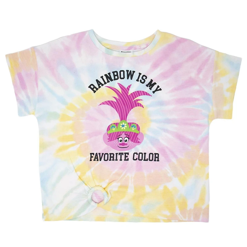 Trolls Haut à manche courte tye dye avec anneau pour fille
