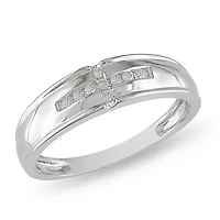 Miabella Alliance pour hommes avec diamants 1/10 ct en or blanc 10 K
