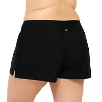 Krista Plus Women's Full Coverage Black Swim Boyshorts Bottoms