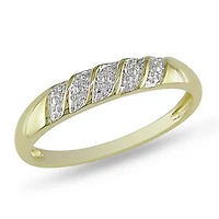 Miabella Men's Diamond Illusion Wedding Band in 10 KT Yellow Gold
