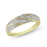 Miabella Bague de mariage pour hommes avec diamants 1/10 ct en or jaune 10 K