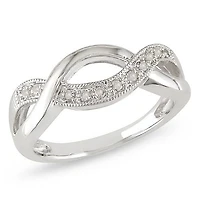 Miabella Bague avec diamant 1/10 ct en argent