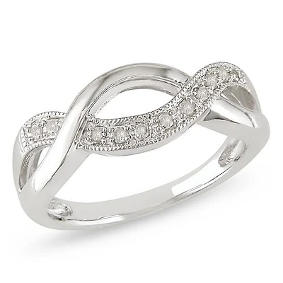 Miabella Bague avec diamant 1/10 ct en argent