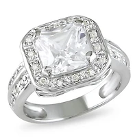 Miabella Bague de fiançailles avec zircon cubique blanc 5 3/5 ct en argent