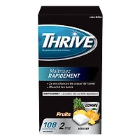 Thrive Gum 2mg Regular Strength Nicotine Replacement, Fruit, 108 count