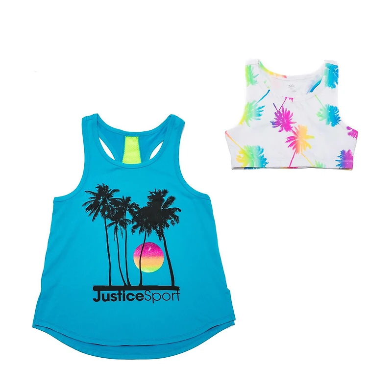 Girls Justice 2 Piece Sunset Sport Tank Top Set