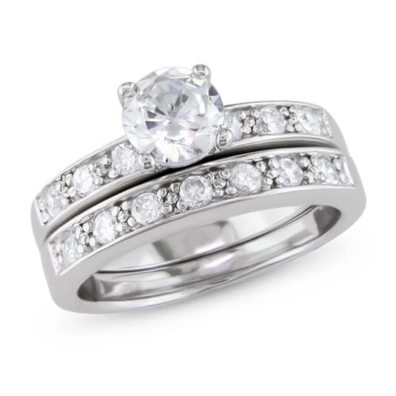 Miabella 2 1/3 ct White Cubic Zirconia Bridal Set in Silver
