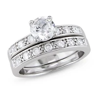 Miabella 2 1/3 ct White Cubic Zirconia Bridal Set in Silver