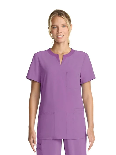 Haut d'uniforme à encolure en V ajusté et extensible pour femmes Scrubstar