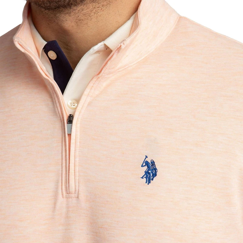 U.S. Polo Assn. Men's Quarter Zip Long Sleeve Interlock Pullover, Men's Quarter Zip Long Sleeve Interlock Pullover
