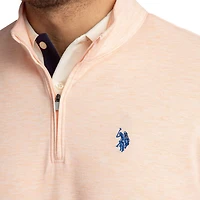 U.S. Polo Assn. Men's Quarter Zip Long Sleeve Interlock Pullover, Men's Quarter Zip Long Sleeve Interlock Pullover