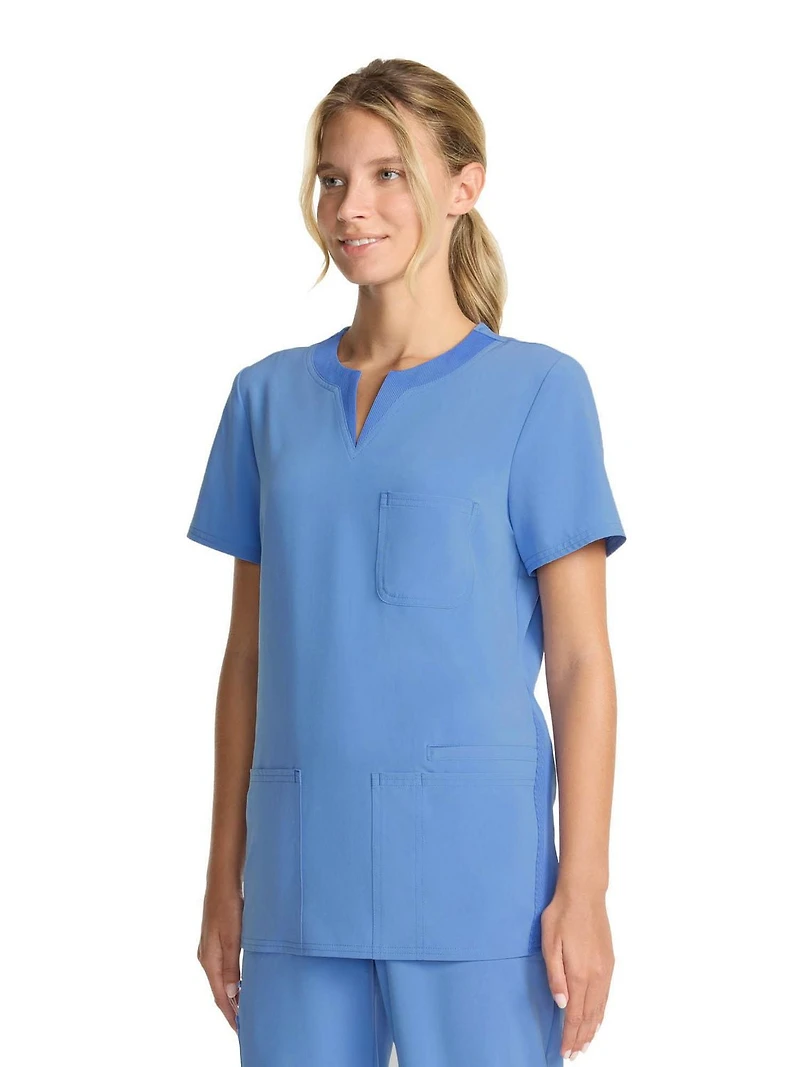 Scrubstar Women's Fashion Relaxed Fit Stretch Notch Collar Top