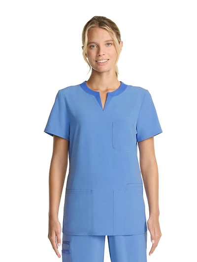 Haut d'uniforme à encolure en V ajusté et extensible pour femmes Scrubstar