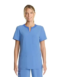 Scrubstar Women's Fashion Relaxed Fit Stretch Notch Collar Top