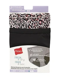 Hanes Women's P2 Fresh & Dry Light Leaks Briefs, Size: S-XXL