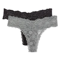 Lot de 2 tangas en dentelle No Boundaries pour femmes