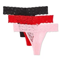 Lot de 3 tangas en dentelle George pour femmes Tailles P à TG