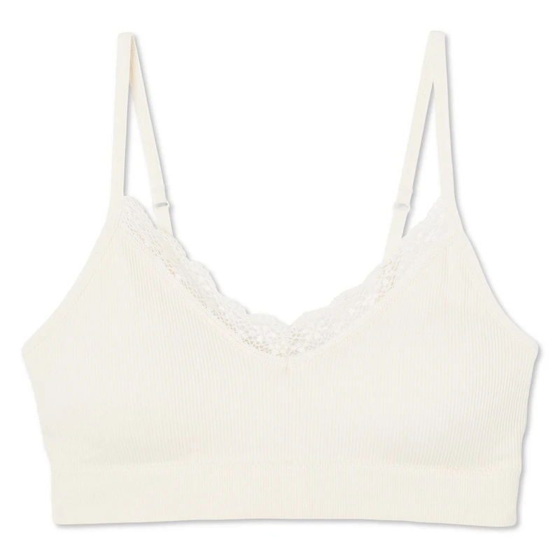 George Women's Seamless Bralette with Lace Trim, Sizes S-XXL