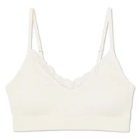 George Women's Seamless Bralette with Lace Trim, Sizes S-XXL