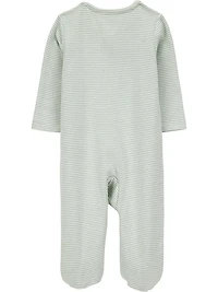 Carter's Child of Mine Baby Unisex Green Stripe Sleep N Play Set, 2-Pack