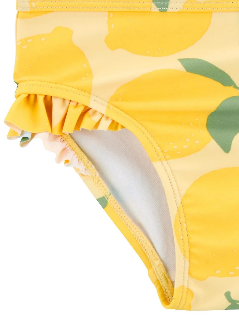 Carter's Child of Mine Baby and Toddler Girls' Yellow Lemon Swimsuit Set, 2-Piece