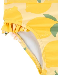 Carter's Child of Mine Baby and Toddler Girls' Yellow Lemon Swimsuit Set, 2-Piece