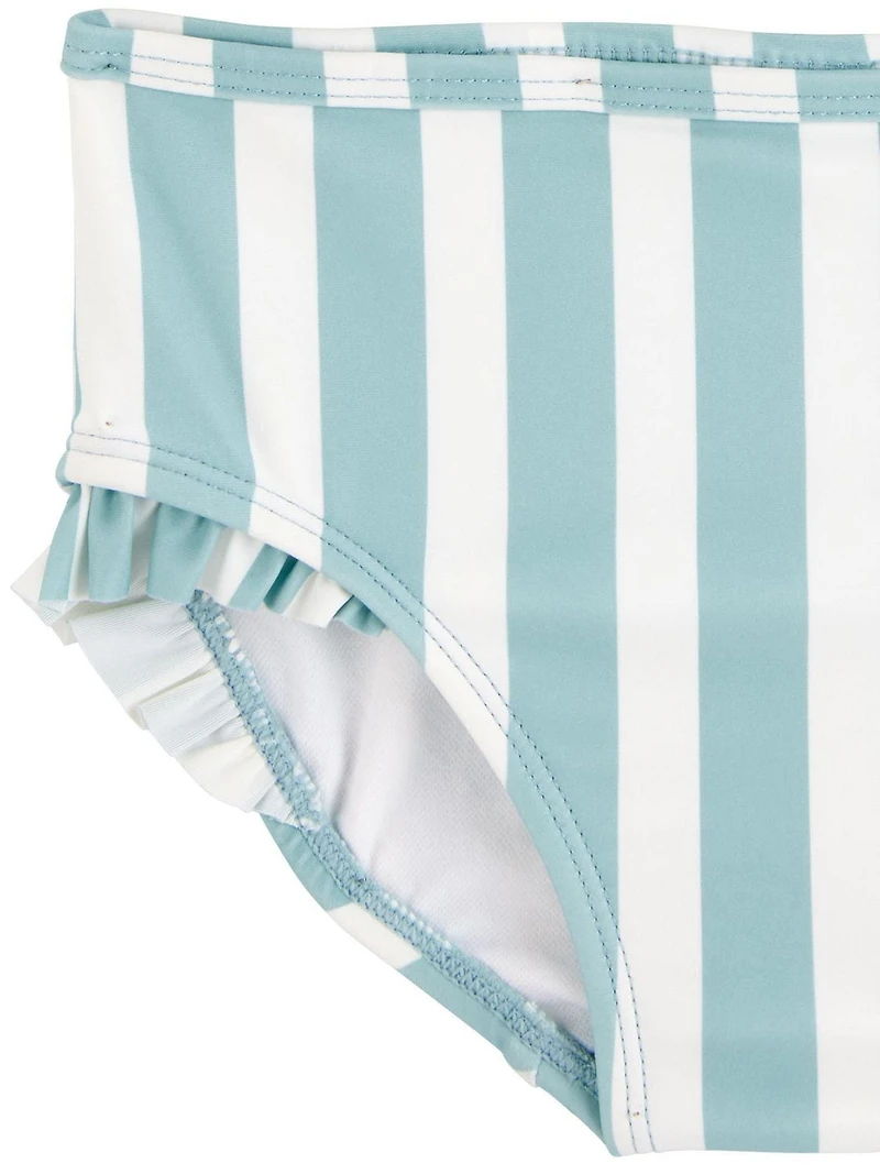 Carter's Child of Mine Baby and Toddler Girls' Blue Striped Swimsuit Set, 2-Piece