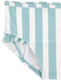 Carter's Child of Mine Baby and Toddler Girls' Blue Striped Swimsuit Set, 2-Piece