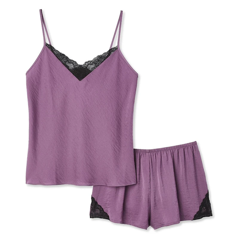 Ensemble 2 pièces avec short en satin martelé George pour femmes